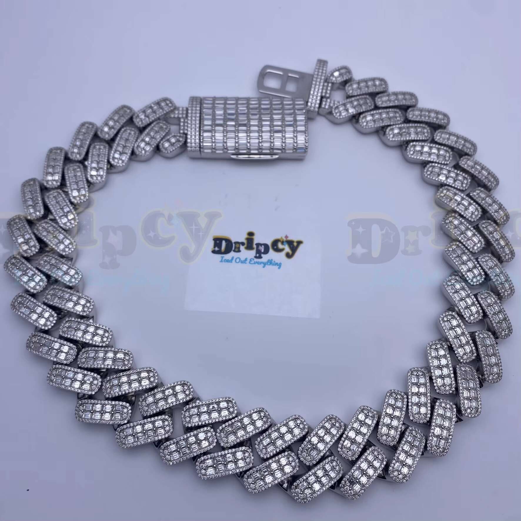 Moissanite Vvs1 d Colour Cuban Link Chain Real Iced Necklace Hip Hop Pass Diamond Test