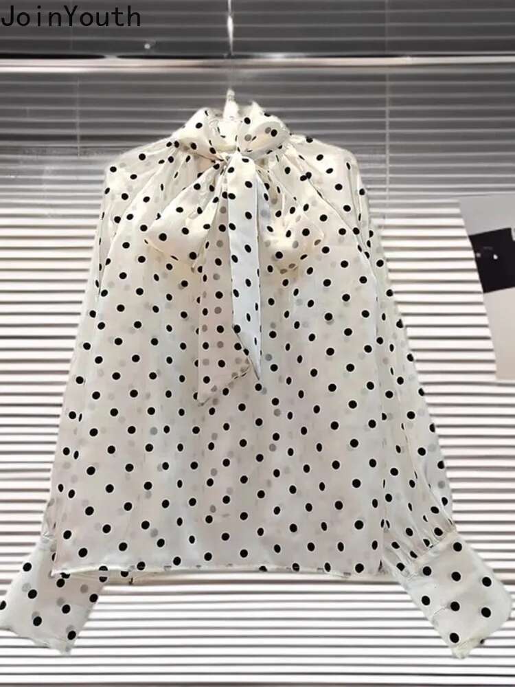 Chiffon Women Tops Long Sleeve Bandage Bow Blouses 2025 Blusas Mujer De Moda Fashion Summer Blouse Loose Sweet Vintage Shirts