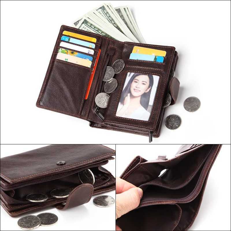 GENODERN Genuine Leather Mens Passport Cover Wallet Large Capacity Passport Holder Coin Purse Men Organizer Wallets Card Holder Z250621