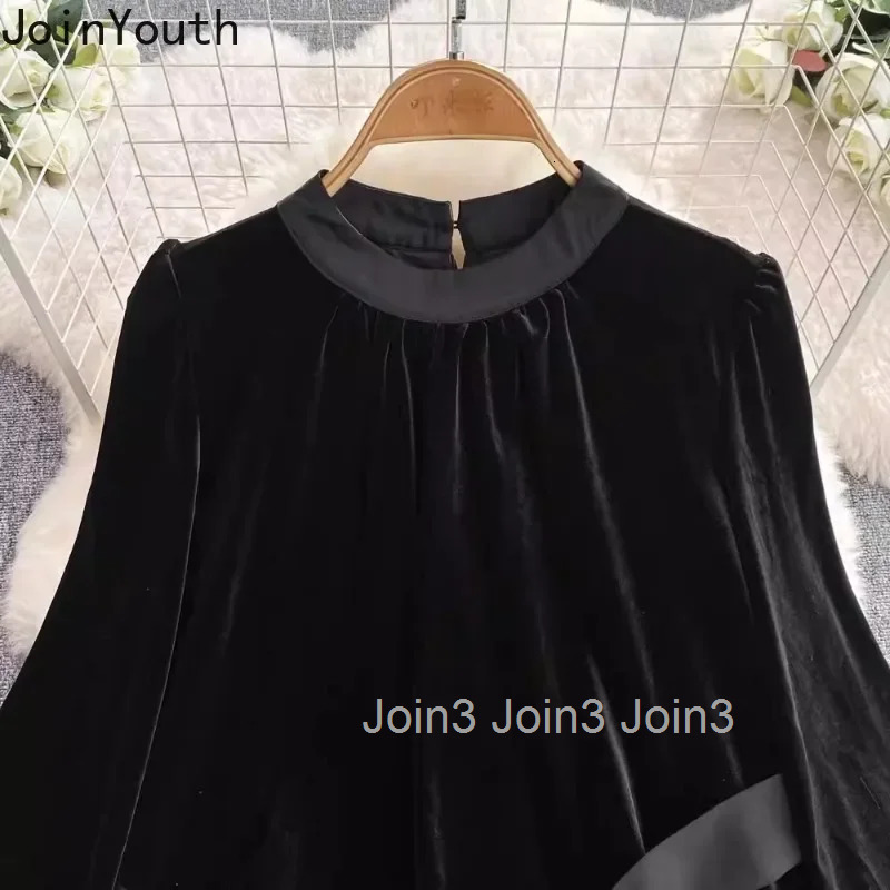 Oversized Dresses for Women Vintage Thicked Robe Femme Bandage Slim Waist Temperament Velvet Dress Chic 2025 Vestidos De Mujer