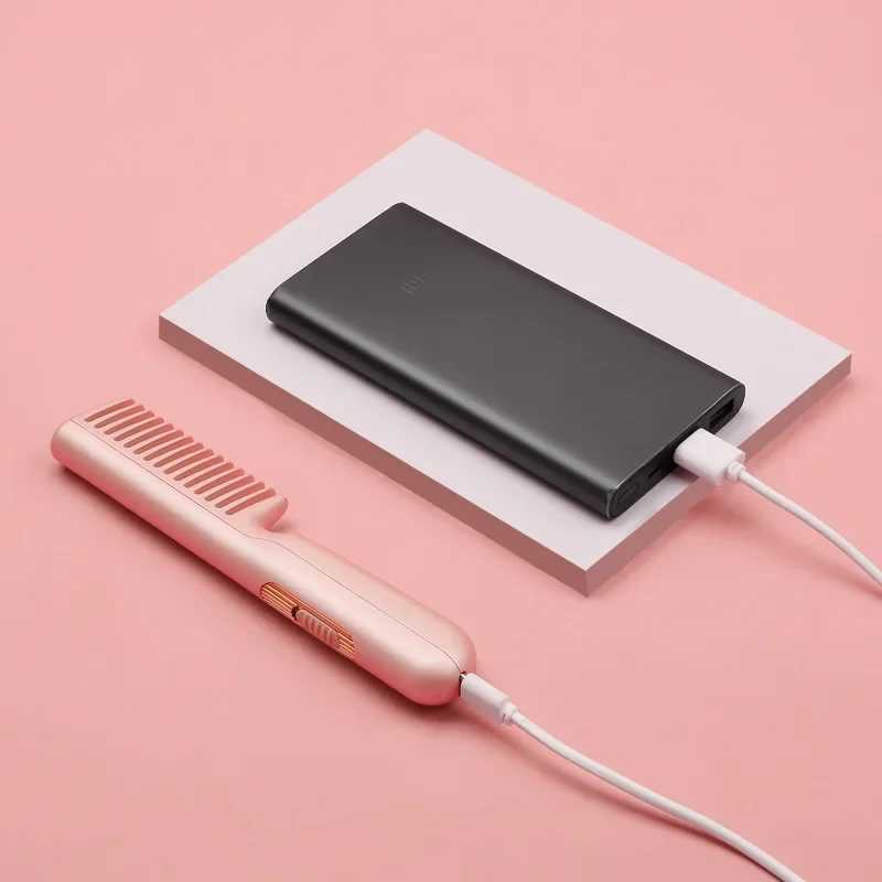 Wireless Hair Straightener Comb USB Charging Multifunctional Stylish Mobile Heat Comb for Curling And StraighteningXJ250621