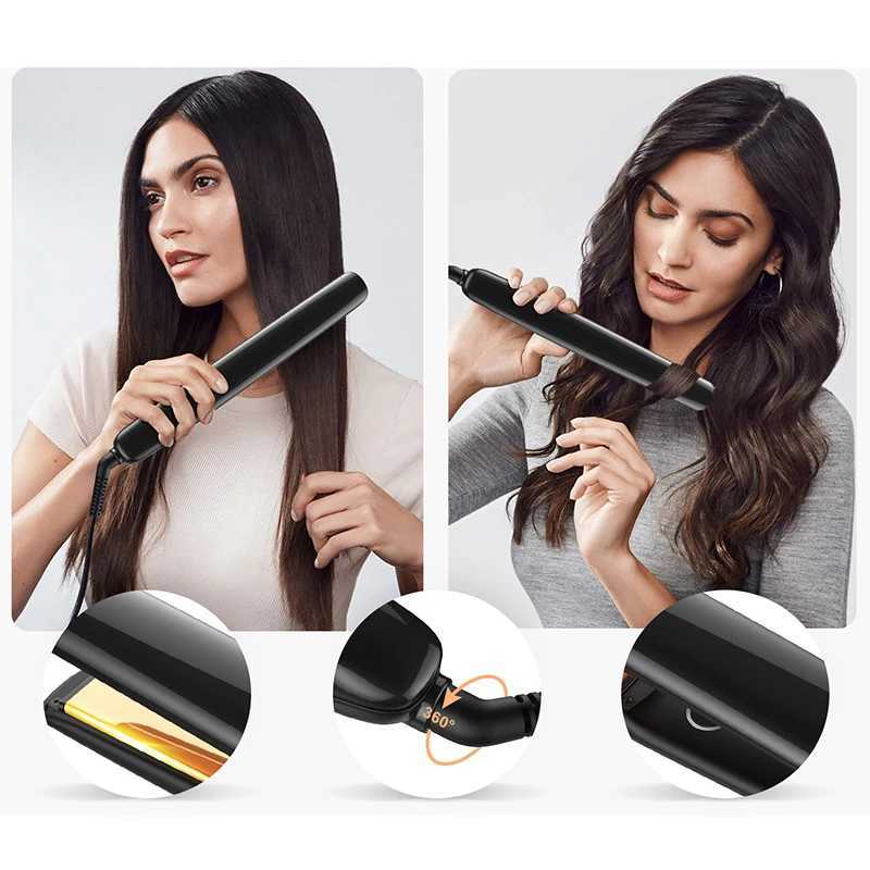 2-in-1 Ceramic Hair Straightener High Quality Flat Clip Professional Curling Iron Hair Straightener Styling ToolXJ250621