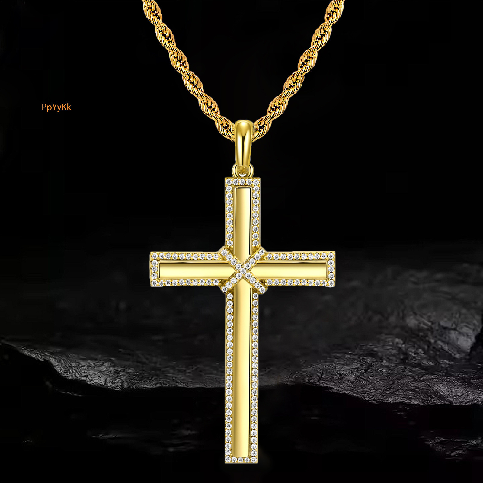 Luxury Moissanite Full Iced Out Cross Pendant Hip Hop Light Luxury Personalized Premium Versatile Necklace Pass the diamond tester