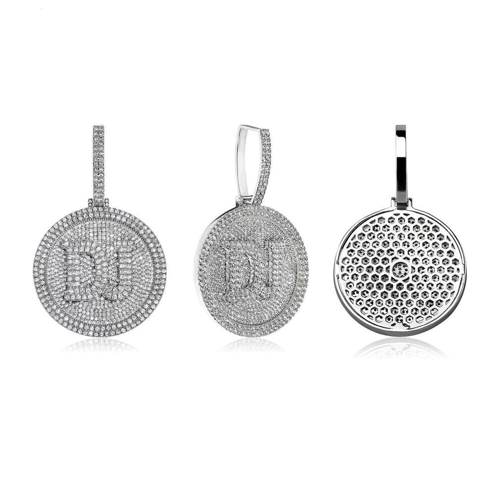 Jin Ao New Full Dia Round Hip-Hop Pendant Necklace Letter DIY