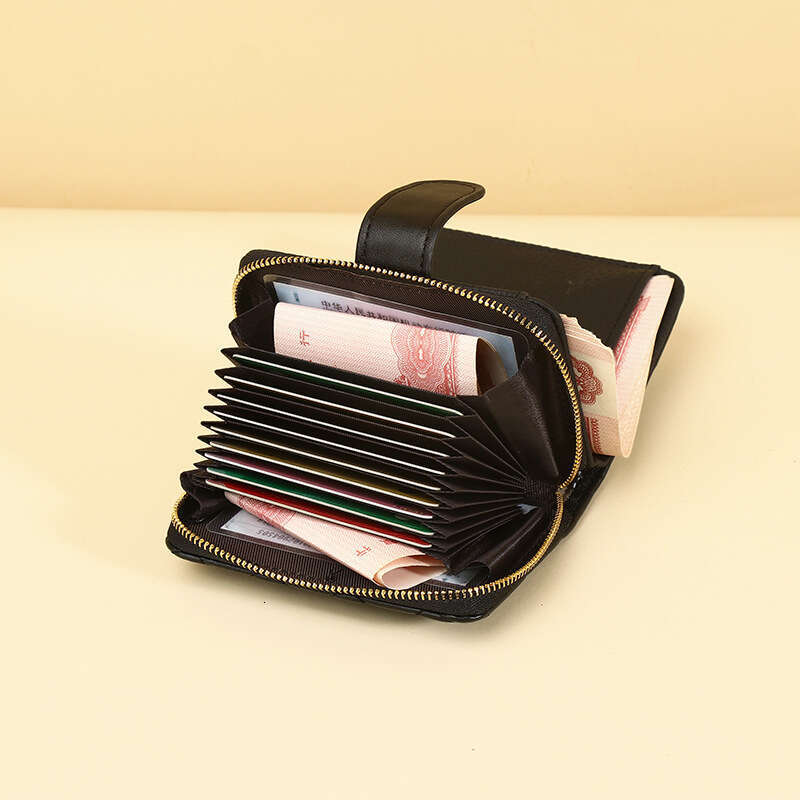 New Women's High-End Luxury Quilted Wallet Short Accordion Multi-Card Slot Card Holder Small Coin Purse