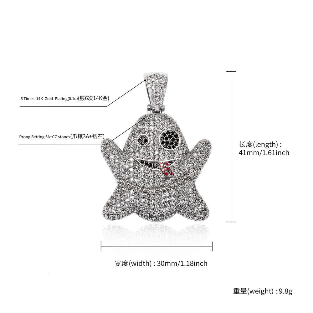 Emoji Halloween Funny Personality Ghost Face Pendant Unisex Trendy Creative Accessories