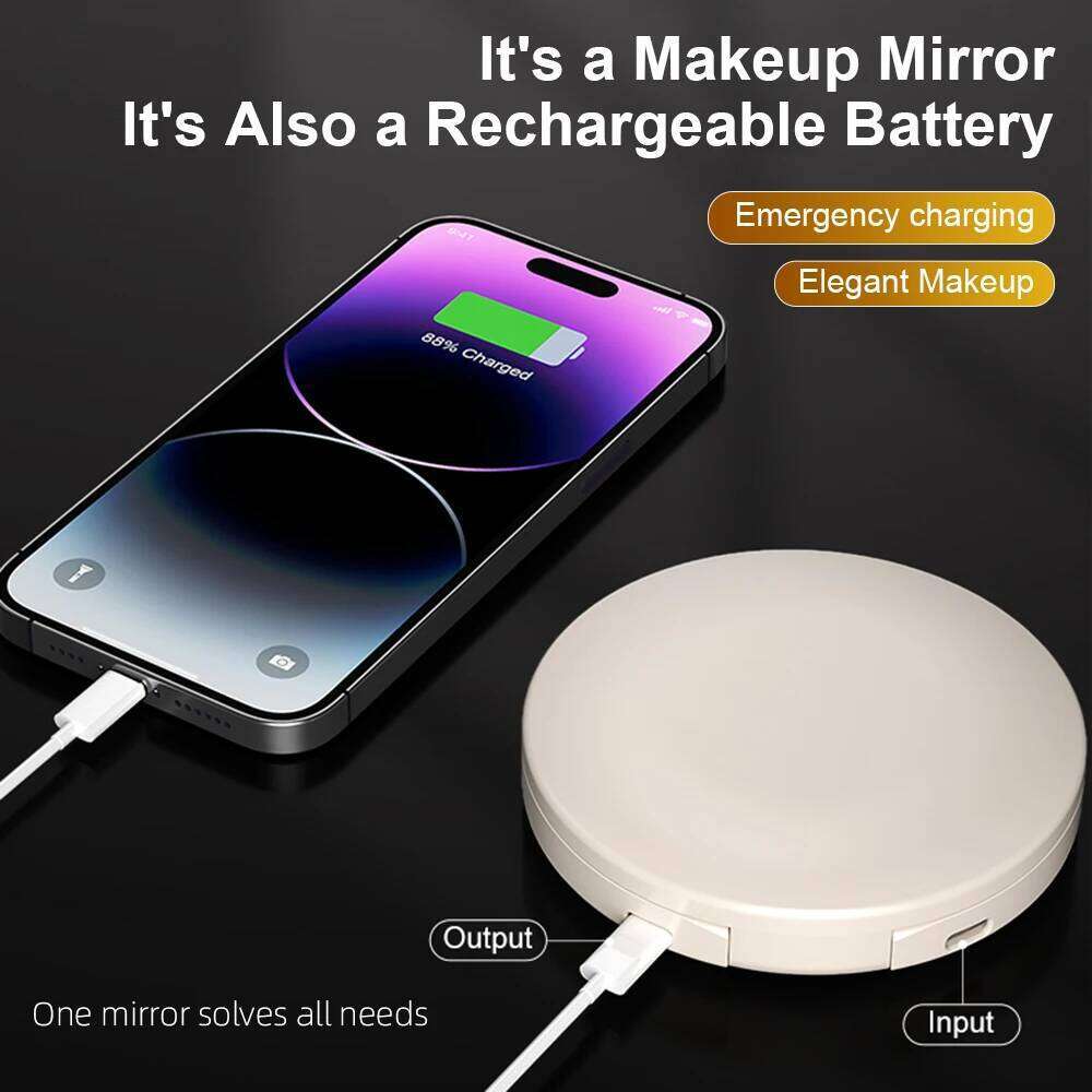 TENGMIR Portable UV Sunscreen Testing Mirrors Multi-Function Phone Charging Make Up Tool Smart Lighting Makeup Mirror