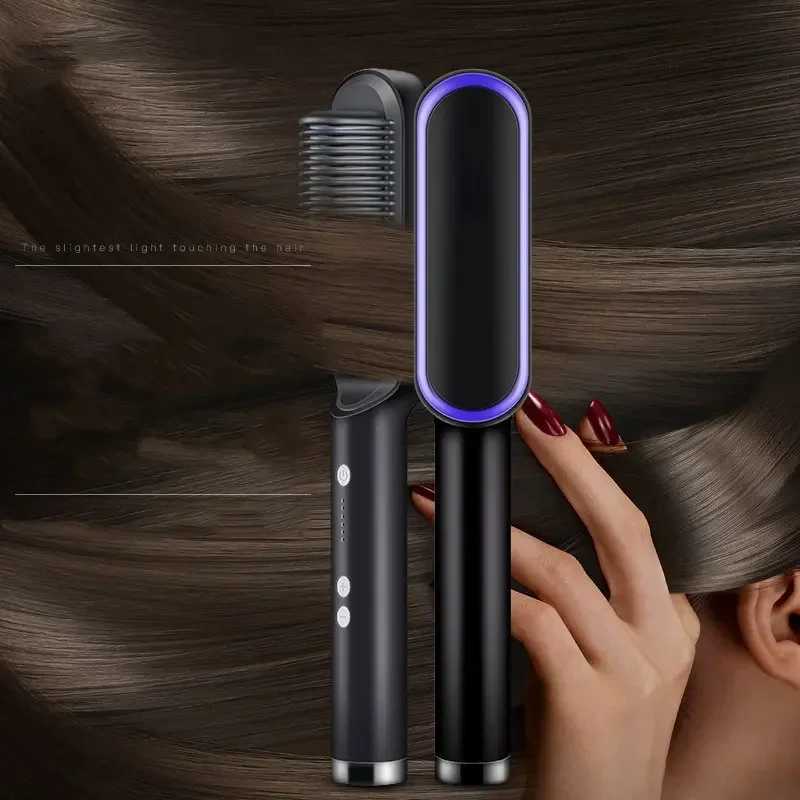 Thermostatic hair straightener Comb 5 temperature settings Straightening brush Quick heat professional hair straightening brushXJ250621