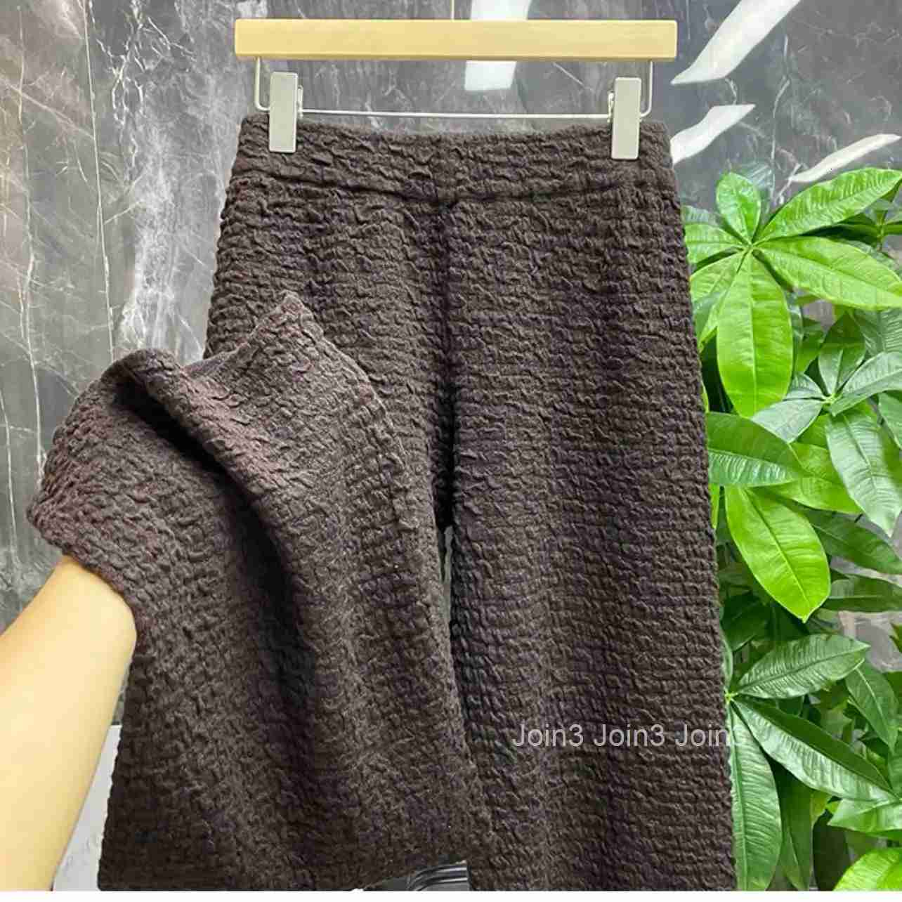 Korean Wide Leg Pants for Women Elastic Waist Tunic Temperament Trousers Casual Straight Tweed Pantalon Femme 2025 New Bottoms
