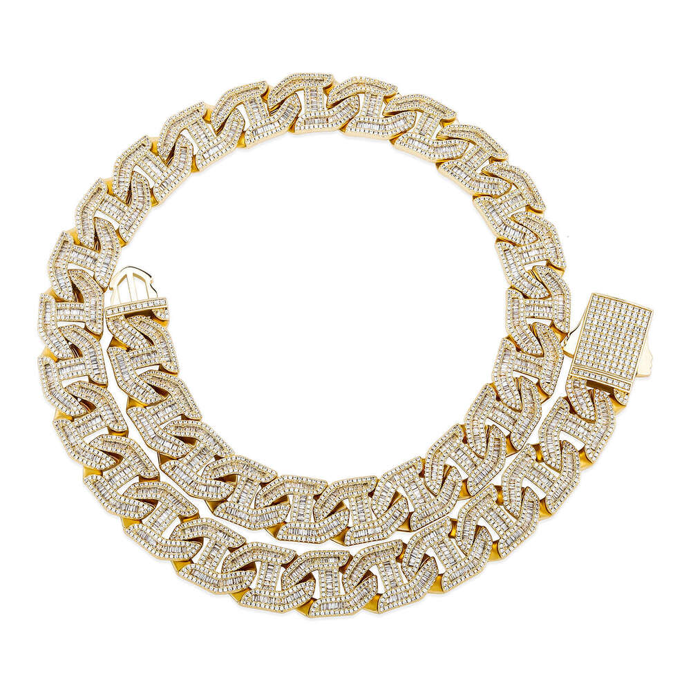Hip Hop Necklace 16mm Square Zircon Bracelet Heavy Duty Spring Clasp Men's Jewelry