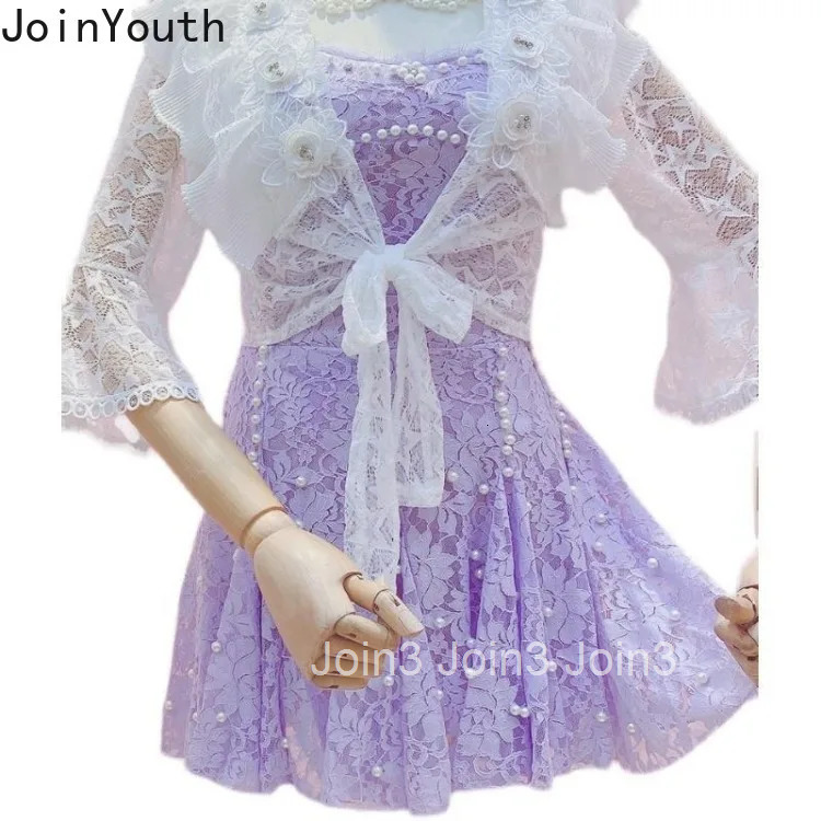 Heavy Lace Blouse Women Clothing Beading Bandage See Through Shirts 2025 Blusas Mujer De Moda Ruffles Sweet Summer Vlouses Top