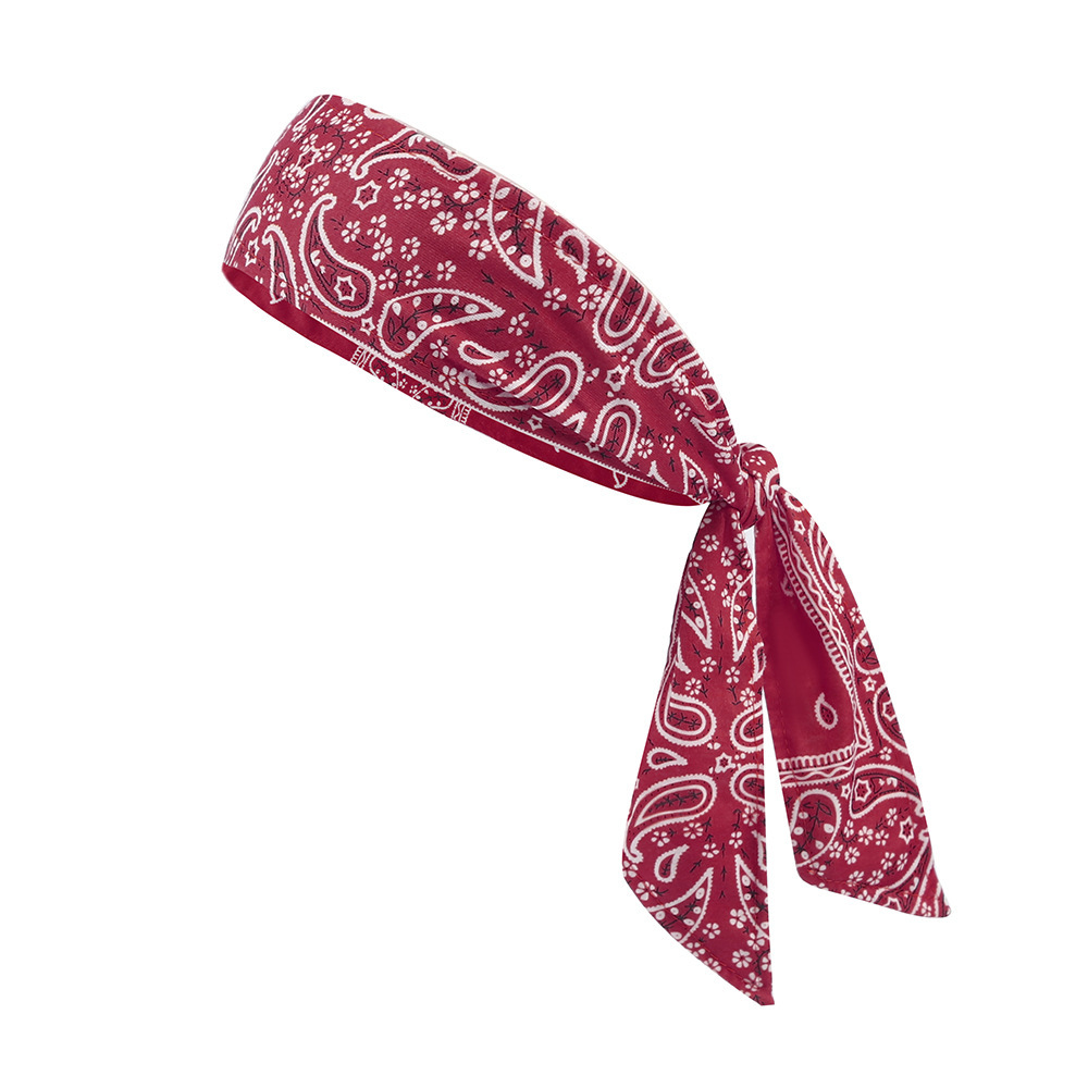 European and American Paisley patterned Street Sports Headband Tie on Polyester Sweat absorbing Headband for Cycling Running and Summer Cooling Ice Si