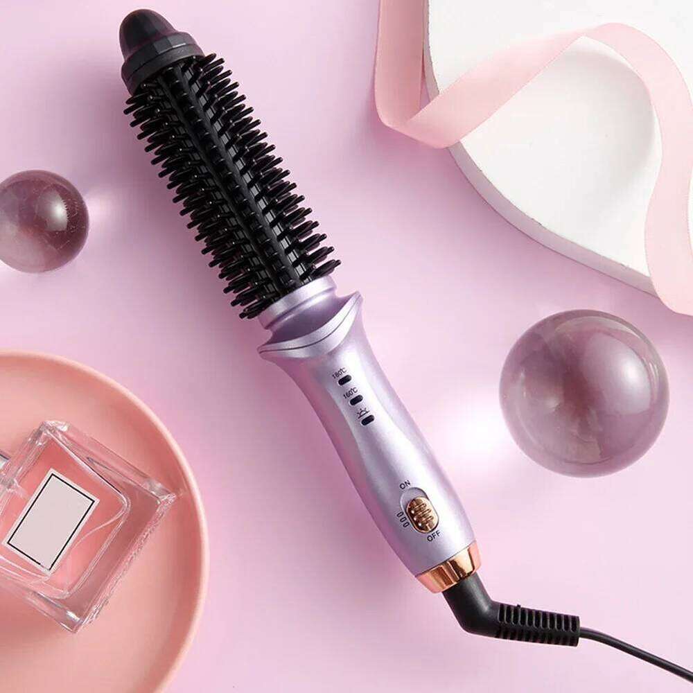 Hot Air Comb Mini Electric Brush Volumizer 2 In 1 Salon Hair Straightener Curler Portable Curling Styler