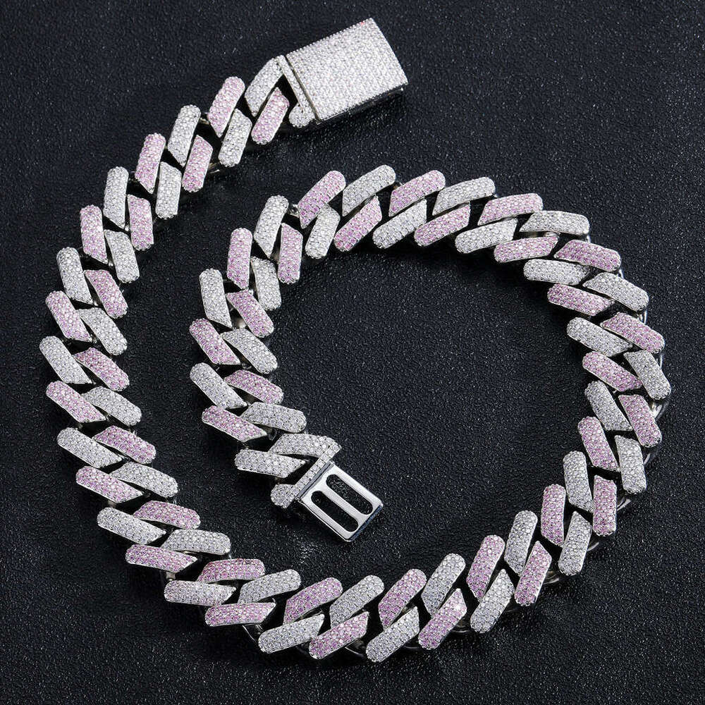 20MM Box Clasp Miami Heavy Craft Bar Cuban Chain Full Zircon Hip Hop Men's Necklace 05f9