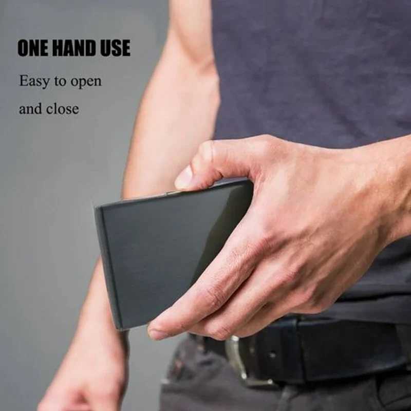 Metal Bank Credit ID Card Organizer Box Standard IC ID Card Holder Case Box Portable Business Cards Storage Box FRID STOP Z250621