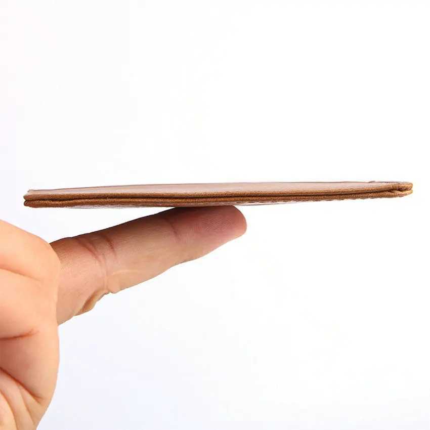 GENODERN Women Men Genuine Leather Card Holder Cowhide Slim Card Wallet Small Thin Card Package Z250621
