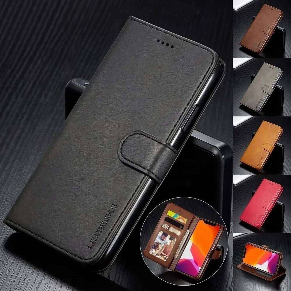 Leather Wallet Case for iPhone 16 15 14 13 12 Pro Max Mini 11 XS XR X SE 2020 8 7 Plus 5S 16e Flip Cover Coque Card Slot