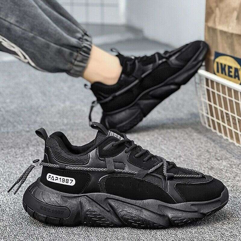 Spring New Breathable Mesh Sports Men's Trendy Versatile Height-Increasing Sneakers Casual Running Dad Shoes