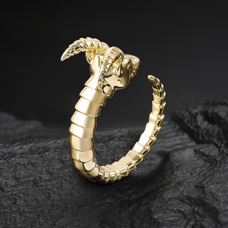 Luxury Jewelry Antelope Ring for Men Hip Hop Punk Light Luxury Personality Ring Men's Adjustable Finger Accessory