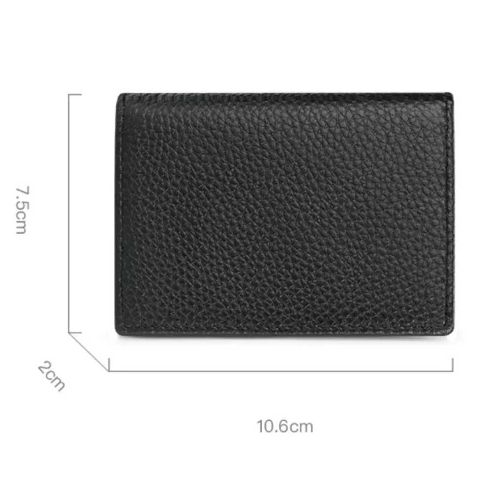 Genuine Leather Mens Business Card Holder High-grade Gift Litchi Grain Head Layer Cowhide Business Card Case Z250621