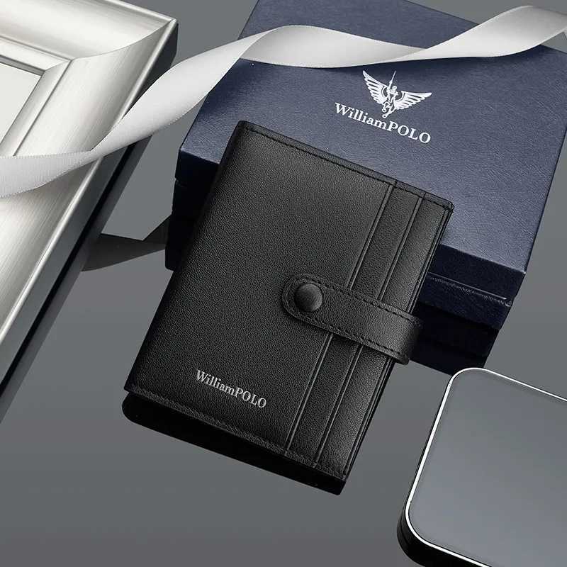 Leather Short Card Holder Mens Fashion Card Bag Mini Small Card Clip Z250621
