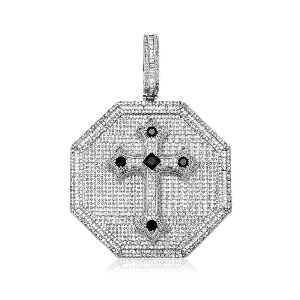Jin Ao Hip-Hop Large Pendant New Copper Inlaid Zircon Full Dia Spliced Letter Necklace Men's Jewelry