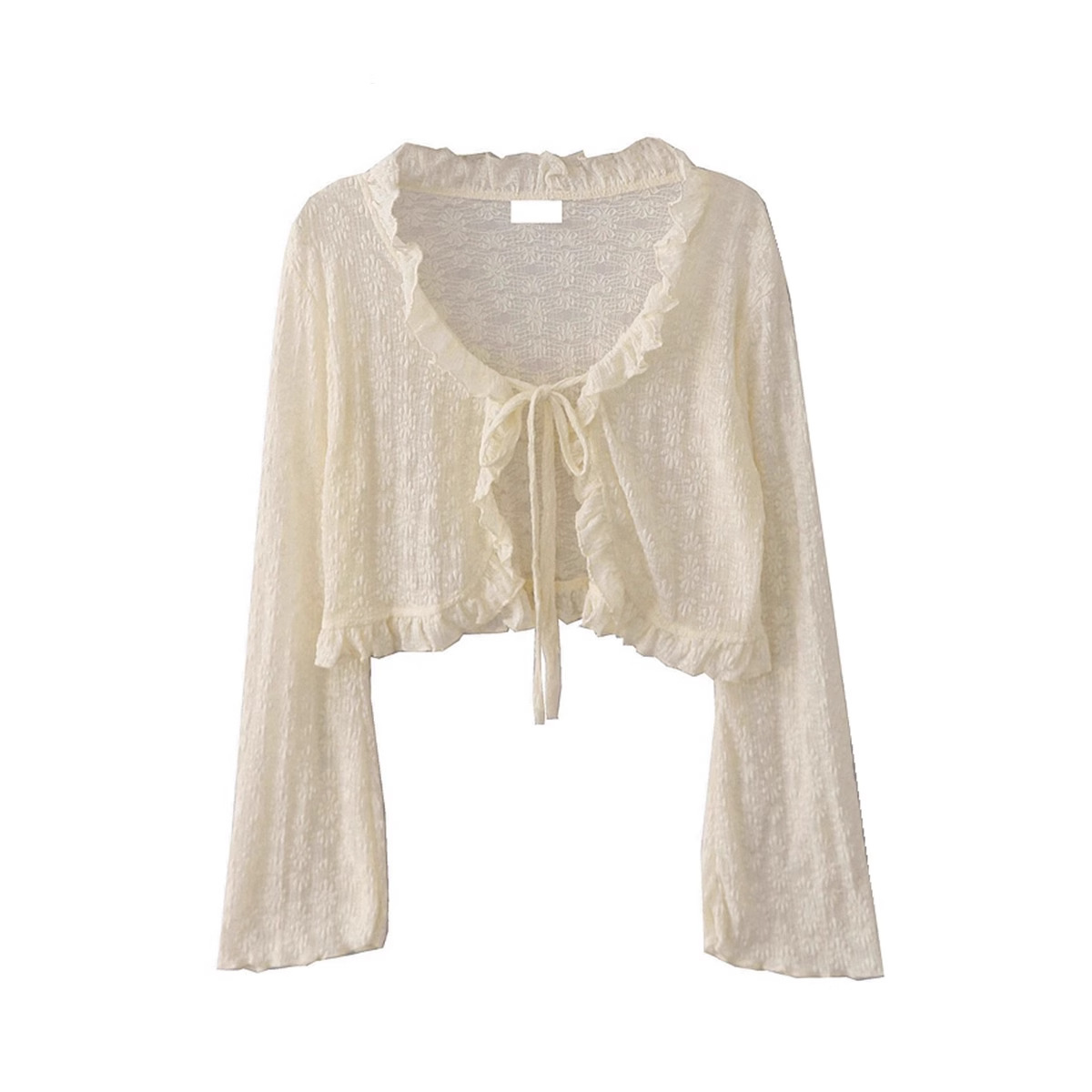 K1103 French sweet thin cardigan sun protection shirt female 2025 new lace air conditioning shirt summer loose shawl coat blouse
