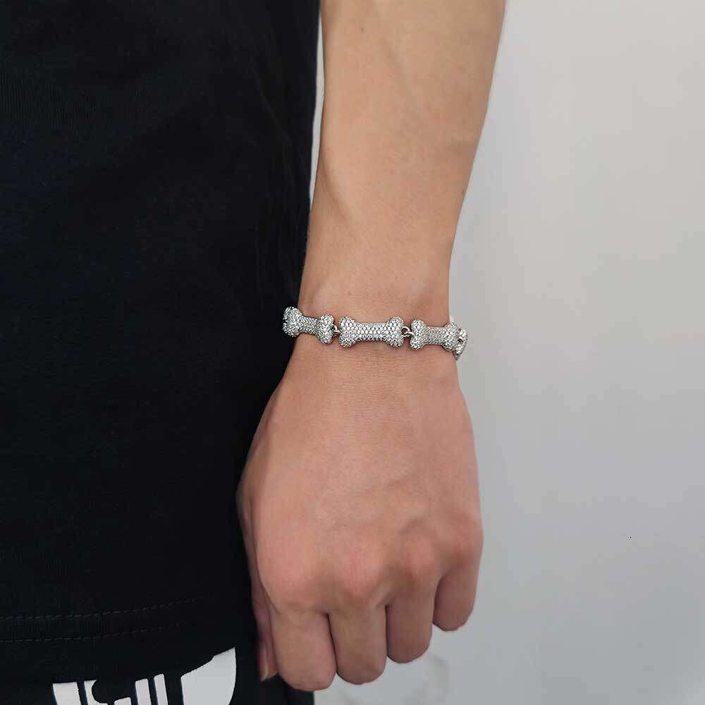 New Hip-Hop Skull Necklace 10mm Full Zircon Clavicle Chain Personality Trendy Brand Unisex Bracelet Jewelry a1cb