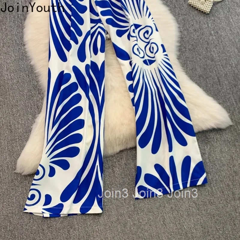 Sexy Jumpsuit Slash Neck Strapless Jump Suit for Women Floral Folds Slim Waist Rompers Fashion Summer Wide Leg Pants Palysuit