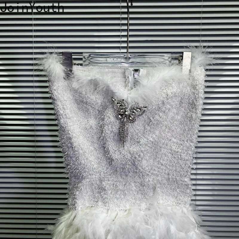 Summer Sexy Party Dresses Women Clothes Patchwork Feather Slim Fit Robe Femme Folds Bodycon Mini Dress 2025 Vestidos De Mujer