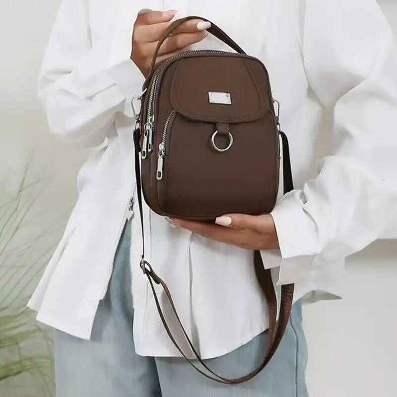 DHGM Durable Oxford Women Mini 3 Layers Shoulder Girls Shopping Phone Bag Lightweight Handbag Suitable For Going Out