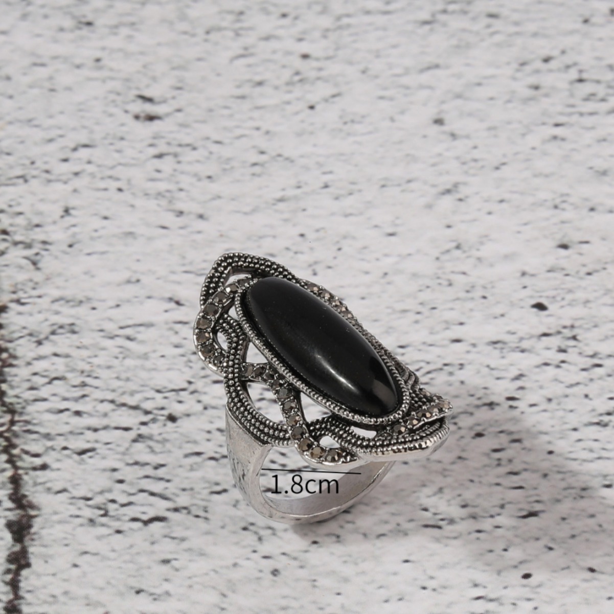 Korean Style Exaggerated Personality Design Inlaid Mond For Women Decorative Index Finger Ring