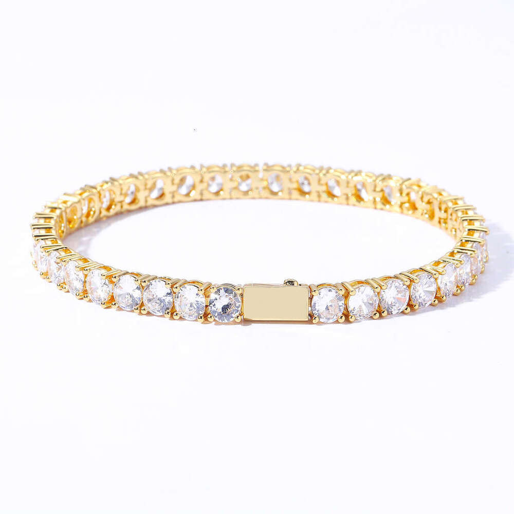 for Men 5mm 6mm Spring Clasp High-End Hip-Hop Tennis Chain Micro Pave Single Row Zircon Bracelet 969a