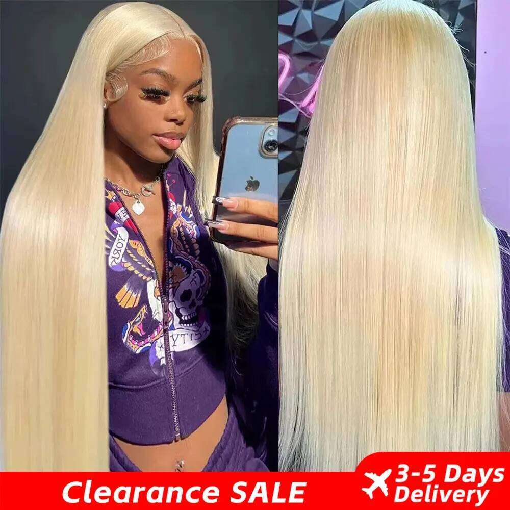 Blonde 13x6 Frontal HD 613 Lace Front For Women Pre pucked Straight Human Hair Wigs Can Be Dyed