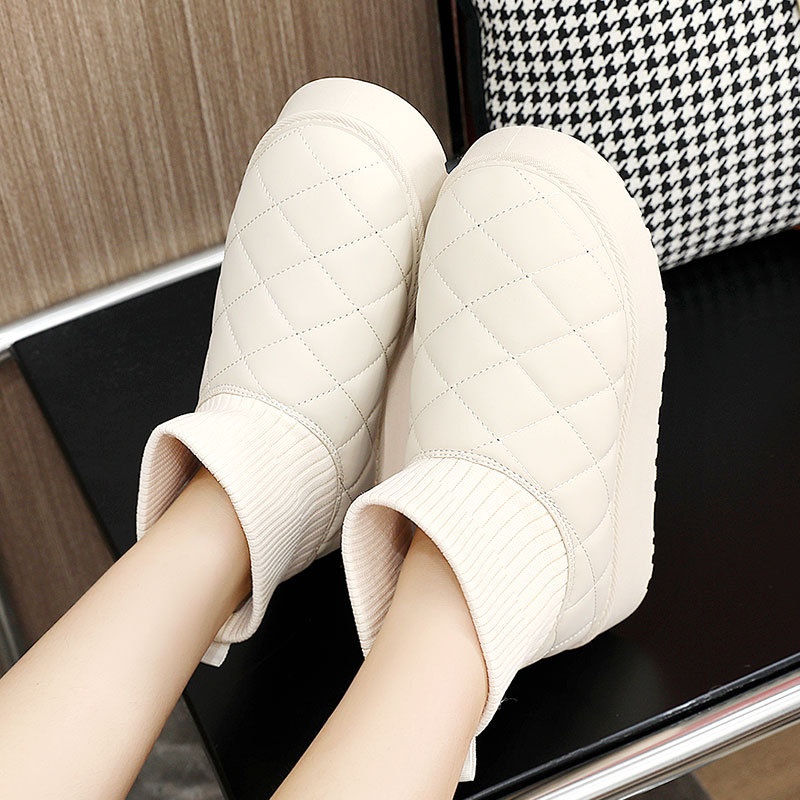 2025 free shipping designer new women's winter shoes solid color women's new snow boots cotton and velvet sports cotton shoes