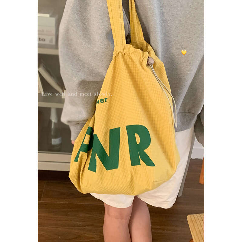 designer bag Korean Style Casual Nylon Lazy Tote for Women 2025 Letter Shoulder Large Capacity Canvas Bag