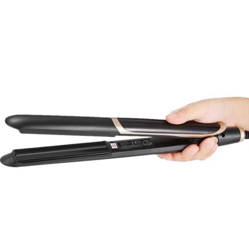 Infrared Straight Tourmaline Coating Or Ceramic Lcd Display Negative Ion Flat Iron Fast Straightening Hair Curler Flat IronsXJ250621