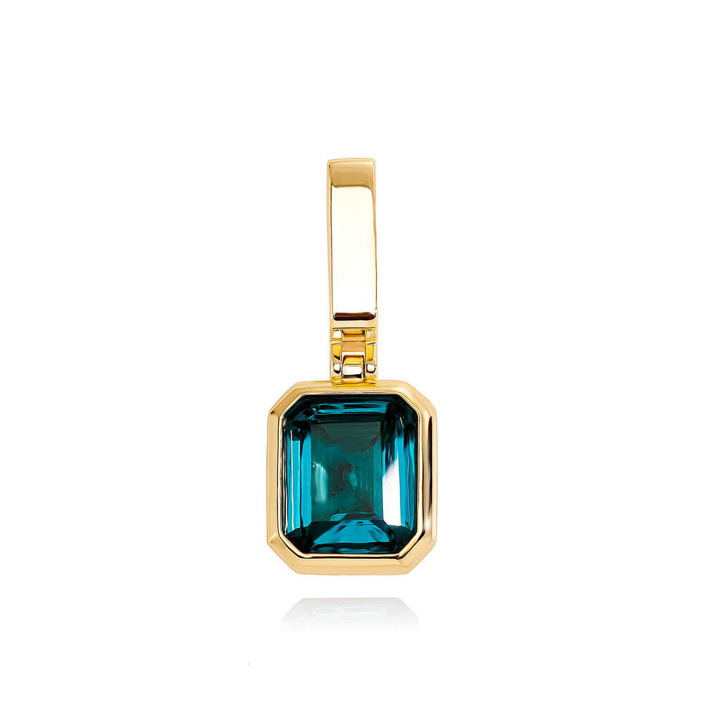 Colorful Solid Large Zircon Pendant National Trend Jewelry Simple Fashion Necklace for Men and Women Daily Trendy Match Premium