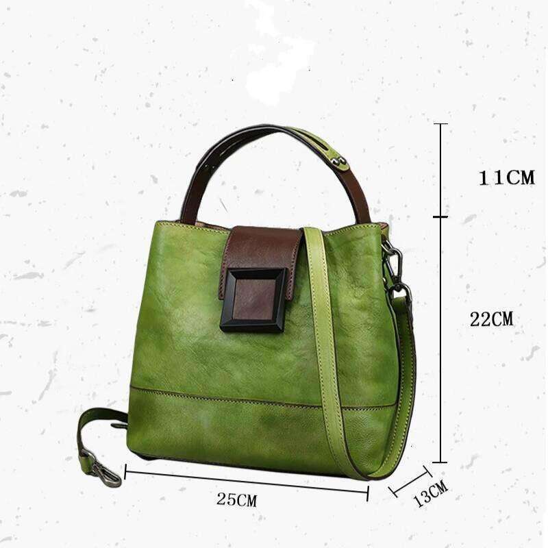Luxury Bag MOTAORA Women S Vintage Bucket Genuine Top Grain Leather Handmade Purse Designer Casual Office Travel Shoulder Bag Designer