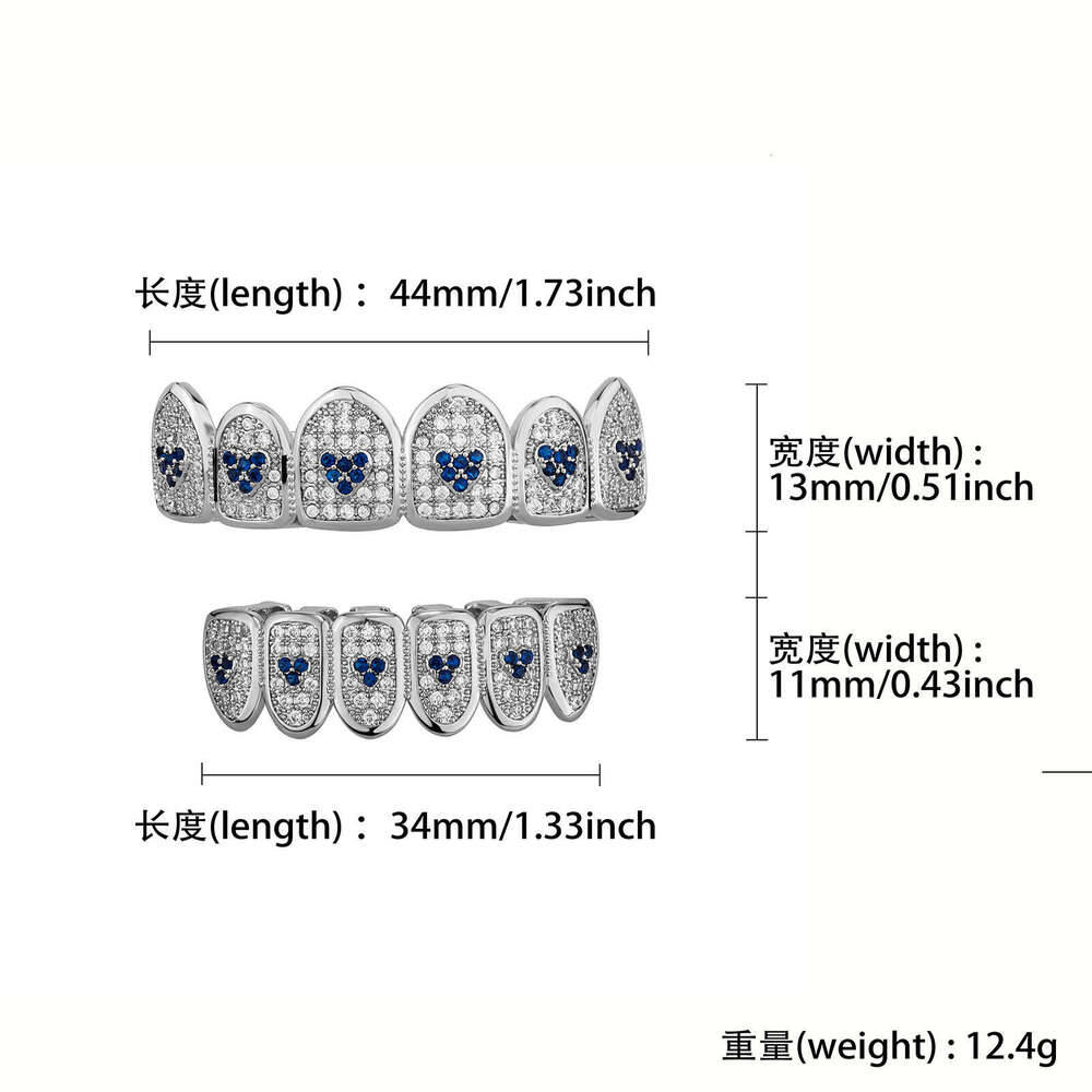 Full Double Color Heart Zircon Bracelet Hip Hop Inlaid Dia Trendy HIPHOP Accessories