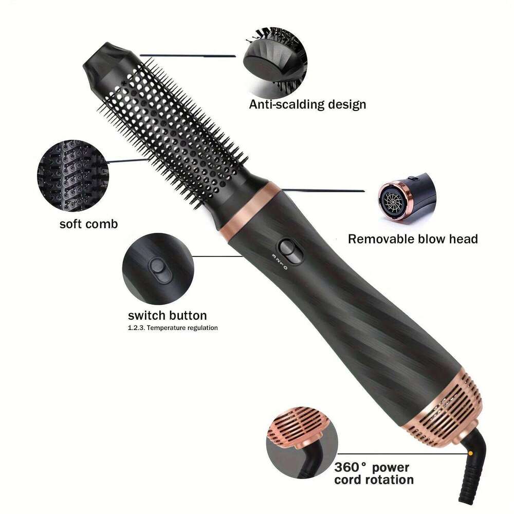 5 In 1 Detachable Blow Dryer Ionic Hot Styling Comb Ceramic Hair Straightener Thermal Brush Air Curler Wand