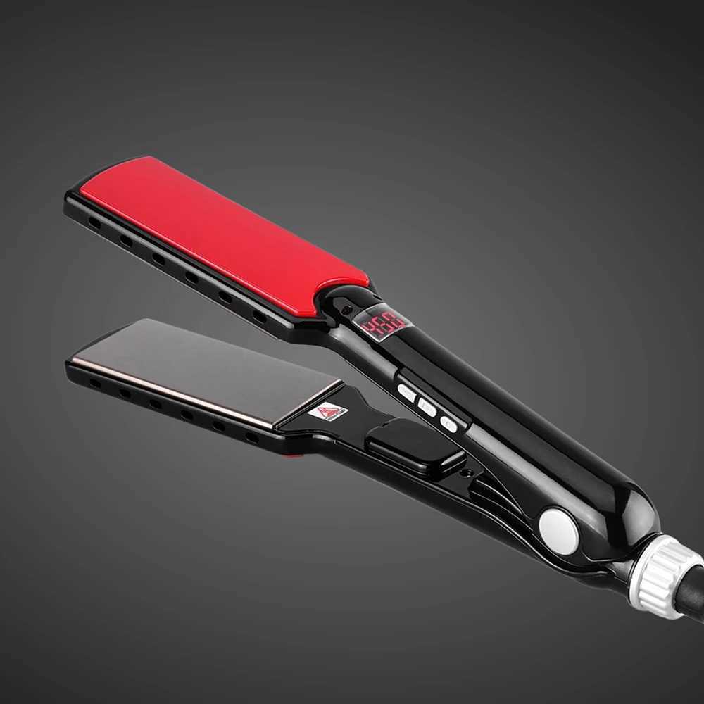 Hair Straightener Titanium 480F High Temperature Professional Wide Plates Irons PTC Treatment Hair Flat Iron and BrushXJ250621