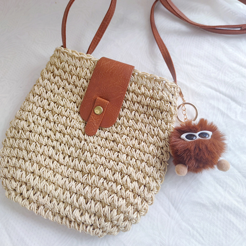 Free Shipping Designer Crossbody Shoulder Bag Handbag New Fashion Versatile Woven Material Simple Casual Crossbody Luxury Travel Decorative Straw Beac