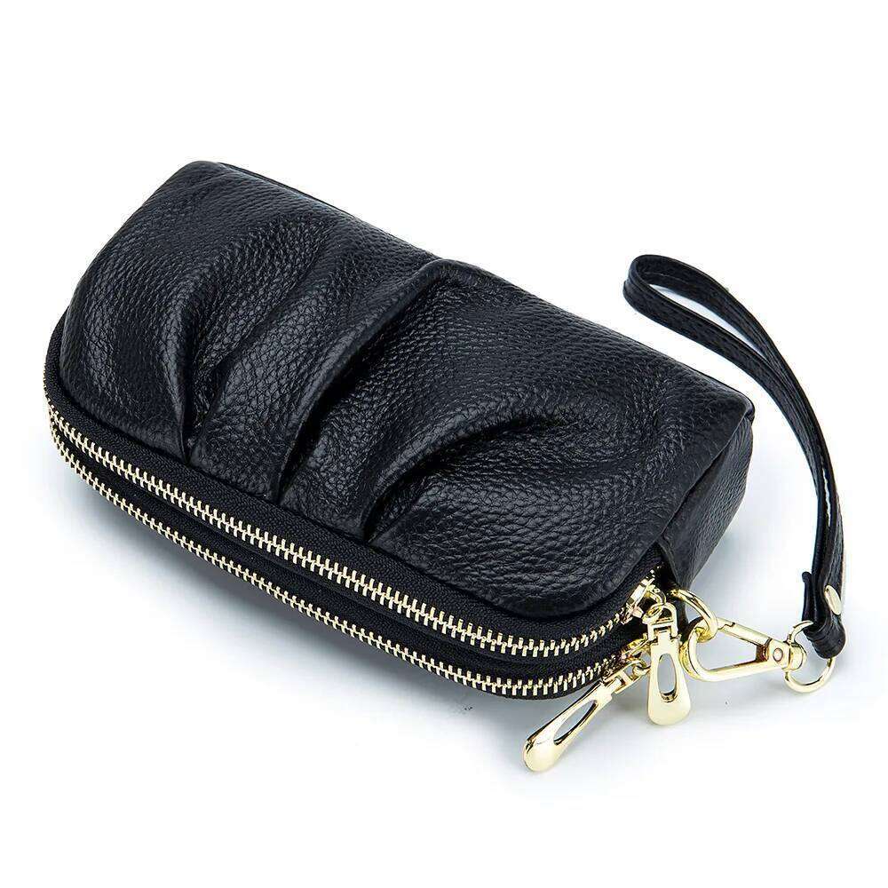 Genuine Leather Women Wallets Multifunction Large capacity Purses Long Zip Wrist bag Money Coin Holder Female phone Purse