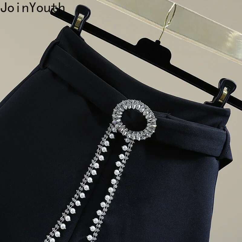 Temperament Shorts for Women 2025 New Bottoms High Waist Heavy Diamond Wide Leg Pants Summer Chic Pantalones Cortos De Mujer