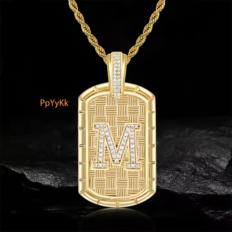 Moissanite Jewelry English Letter Diamond Inlaid Pendant Unique Necklace Hip Hop Niche Light Luxury Elegant