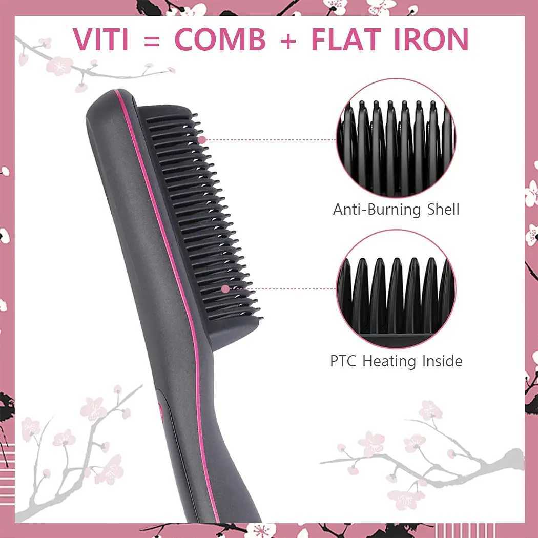Hair Straightener Brush Iron Professional Hair Tools Straightening Comb LCD Hair Comb Wet And Dry Hair Straightener CurlerXJ250621