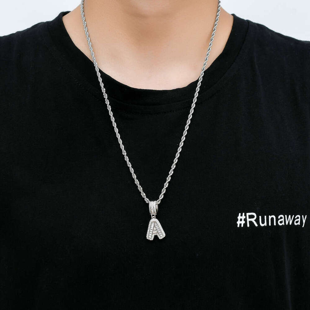 Rock Sugar Cubic Zirconia English Pendant Fashion Hip Hop Unisex Letter Trendy Personality Necklace 31fd