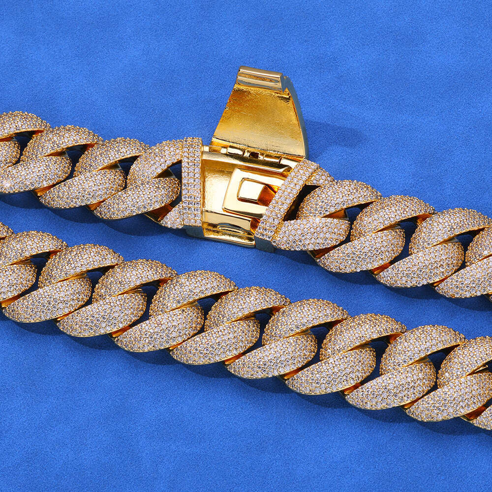 Hip Hop 24mm Bubble Cuban Chain Zircon Trendy Brand Personality Inlaid Dia Men's Bracelet Accessory 37d3