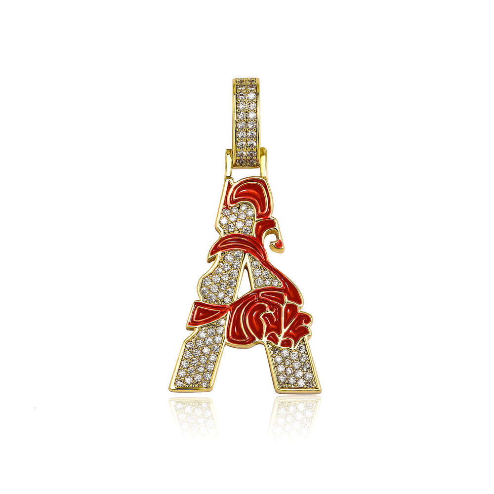 TEMU New Chinese Style Hip-Hop English Letter Pendant DIY Full Dia Gold Australian Design